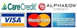 We also accept these payment methods - Care Credit, Alphaeon Credit, Visa, MasterCard, American Express